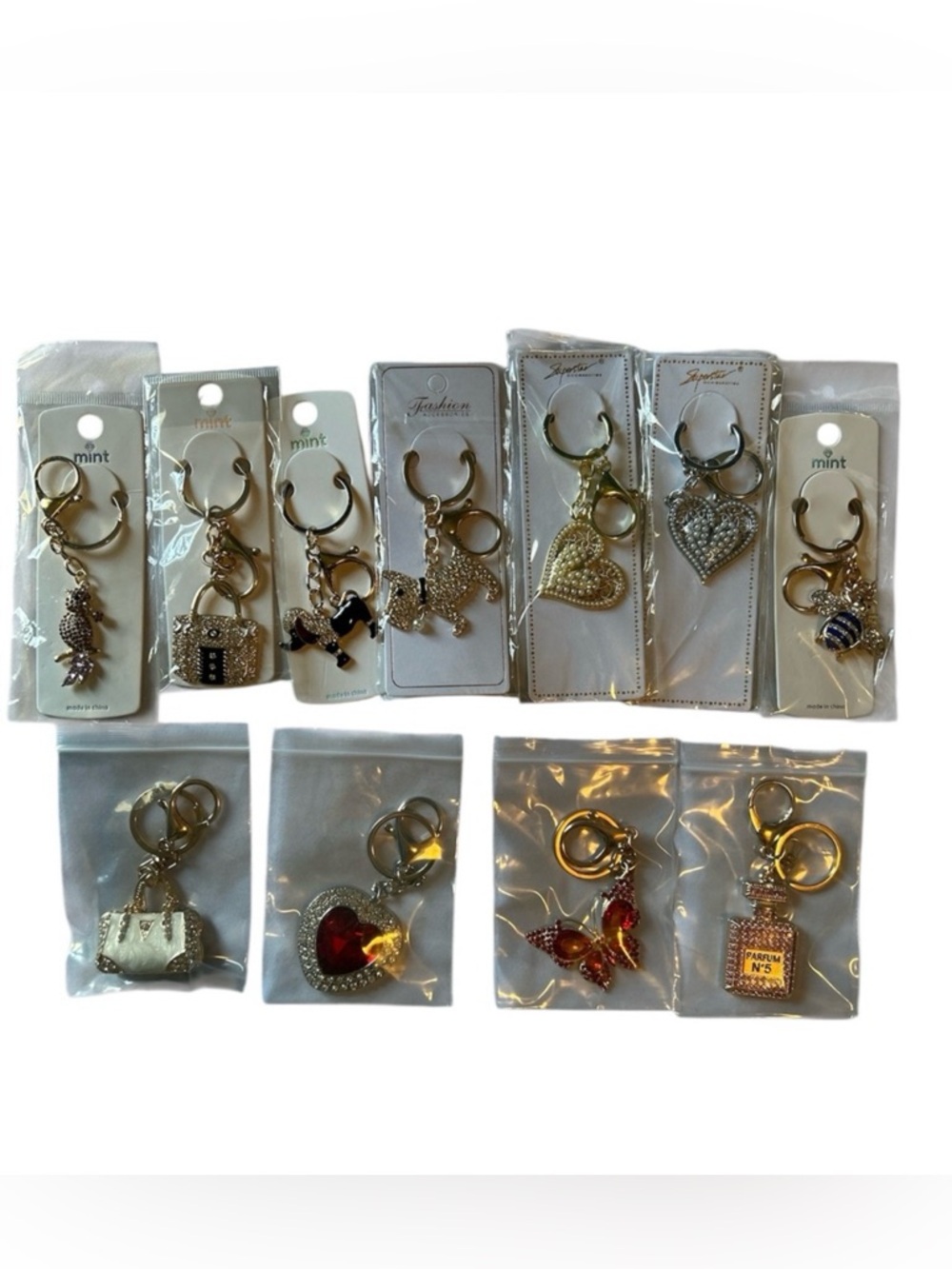 Fashion Multi Color & Design Keychain lot of 11